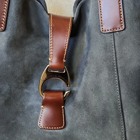 Dooney & Bourke Hunter Green Suede and Leather tote - Picture 3 of 16